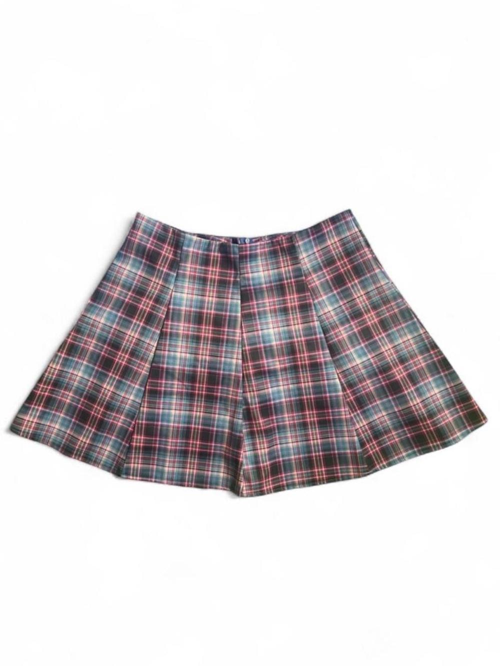 French Kiss Plaid Pleated Mini Skirt Y2K Goth